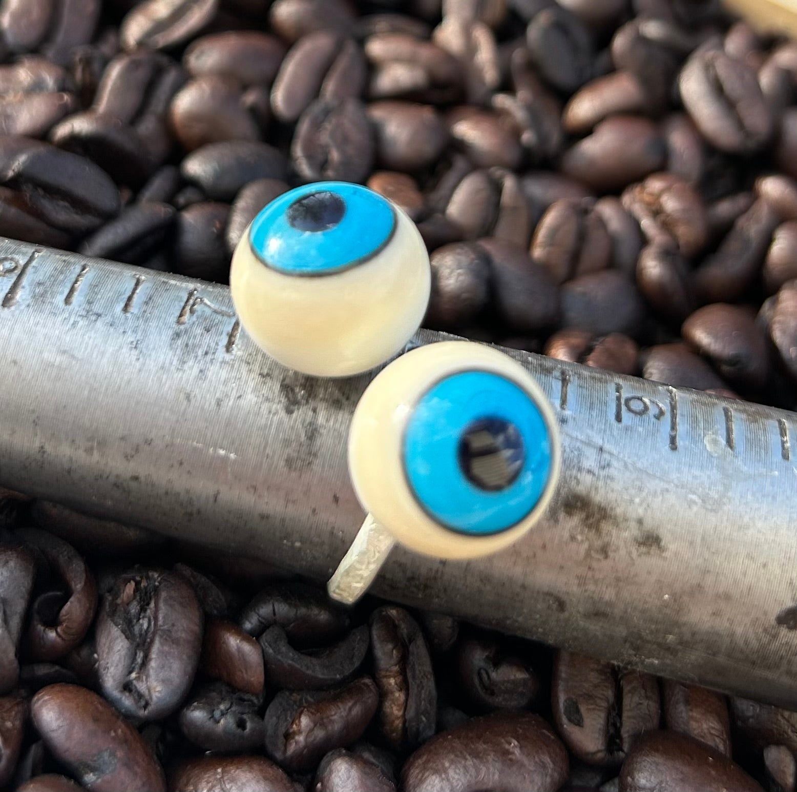 Lampwork Evil Eye Rings