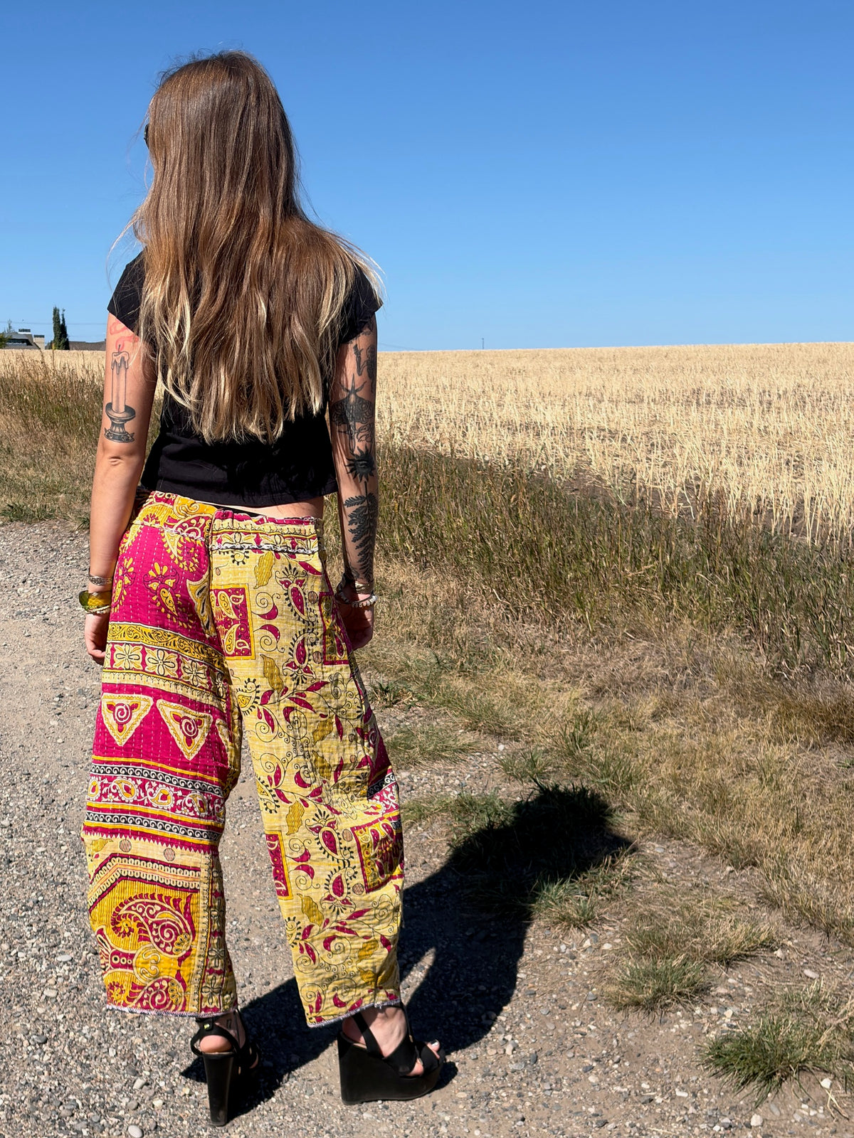 Golden Poppy Kantha Pants