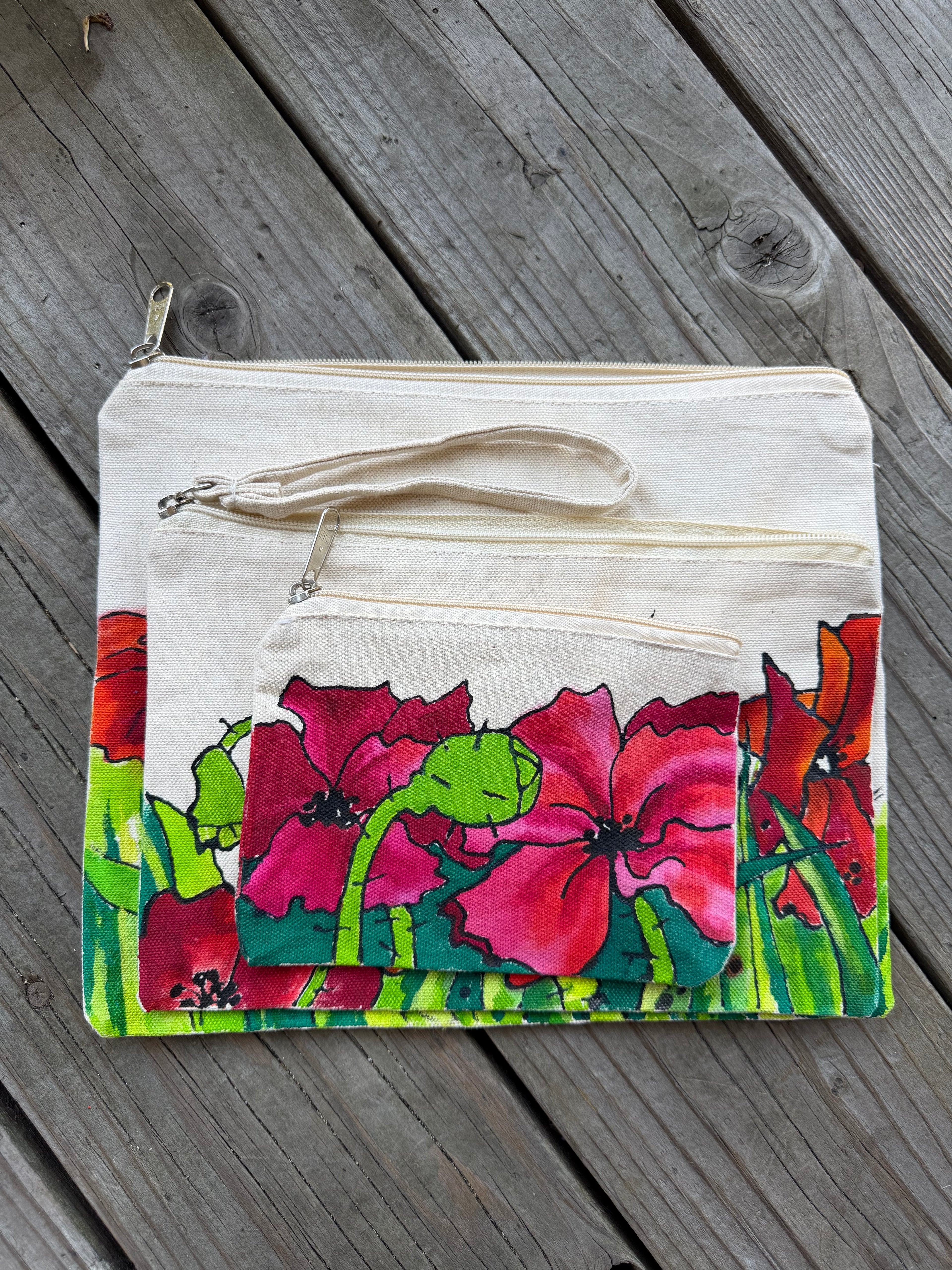 Wildflower Canvas Bag Set – 3-Piece Collection