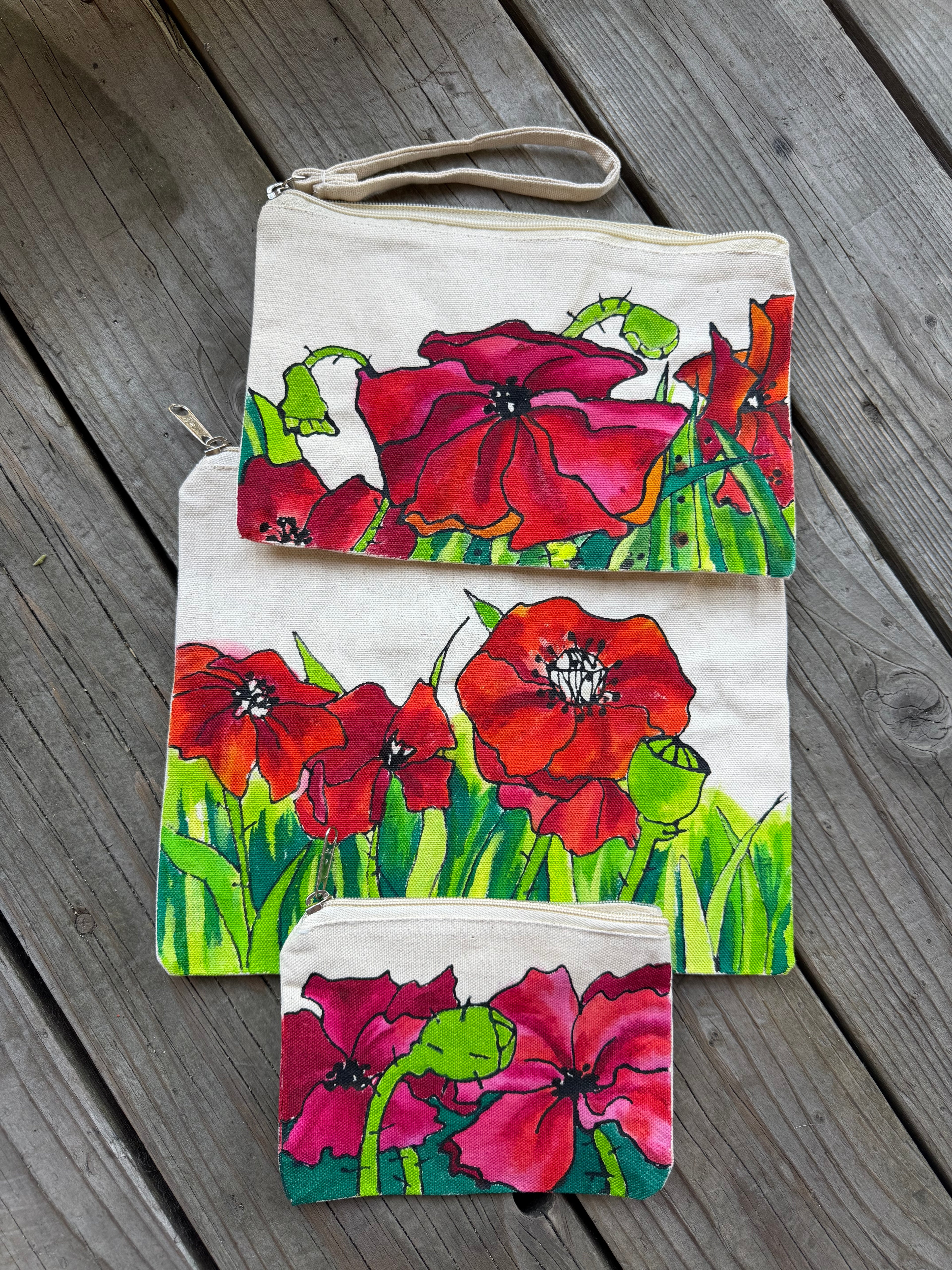 Wildflower Canvas Bag Set – 3-Piece Collection