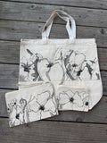 Hand Painted Canvas Bags - Black and White 3 Pack Collection
