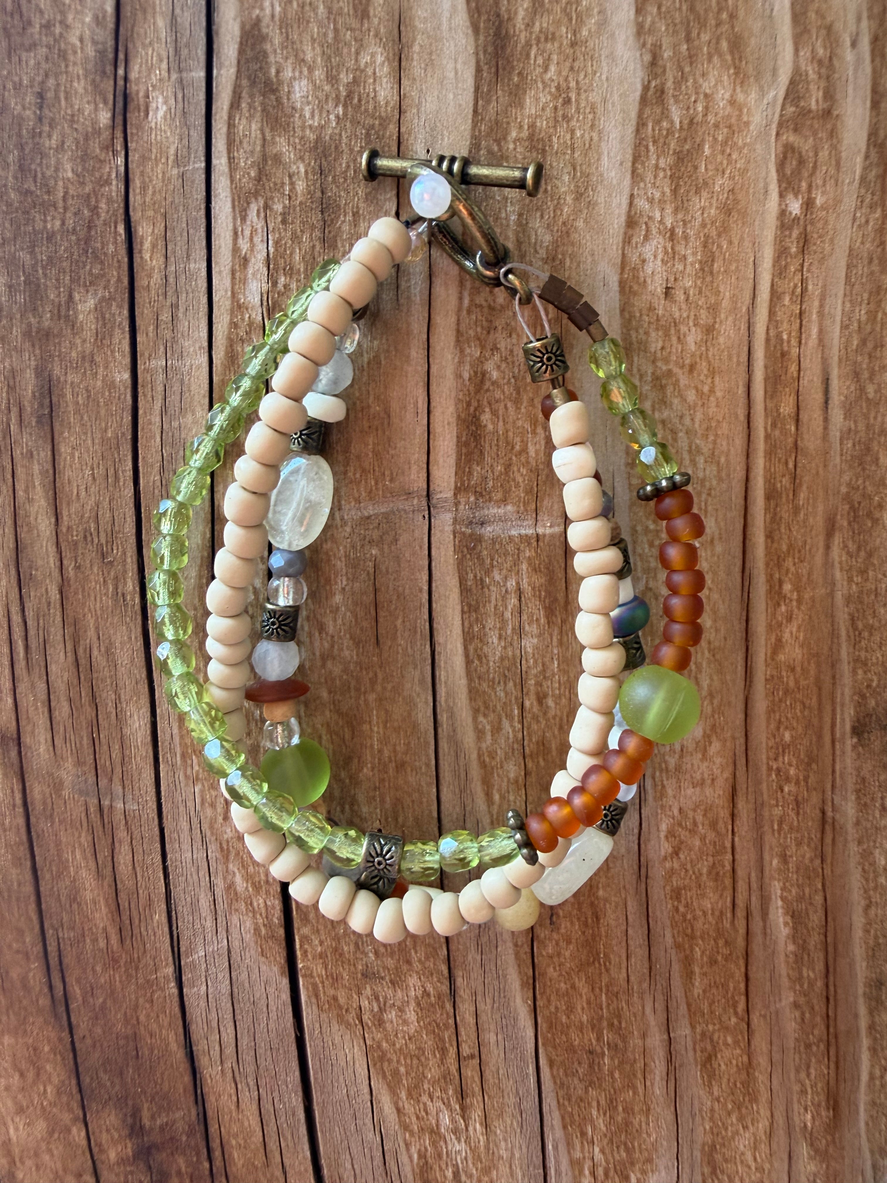 Handcrafted Multi-Strand Bohemian Beaded Bracelet