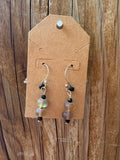 Handcrafted Frosted Glass & Black Beaded Earrings
