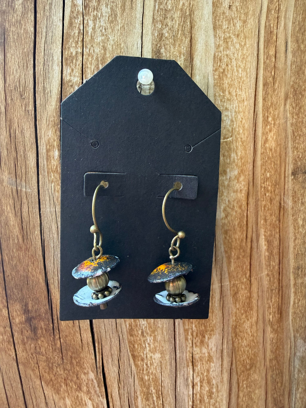 Copper Bloom Enamel Earrings