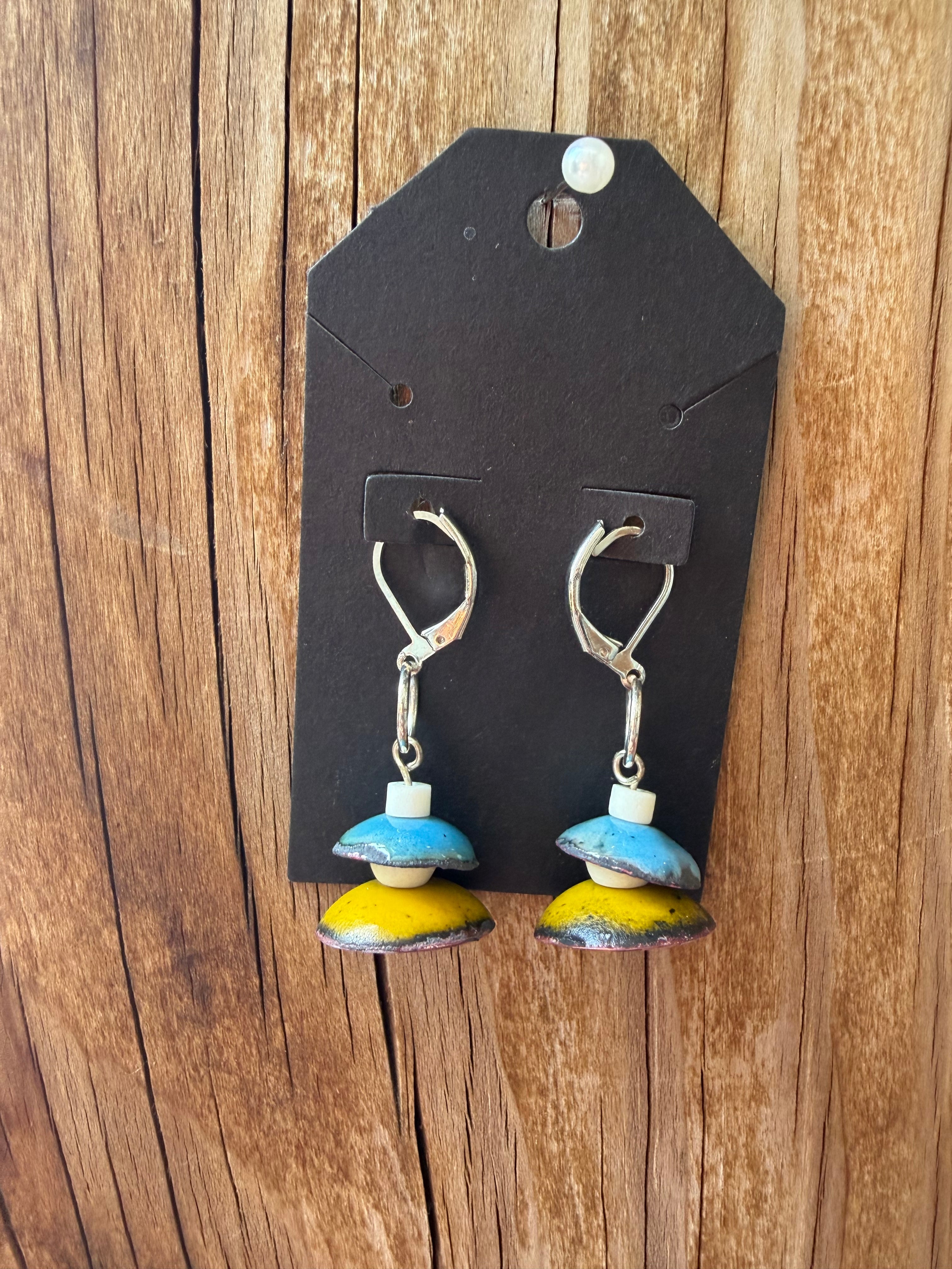 Sunrise Layered Enamel Earrings