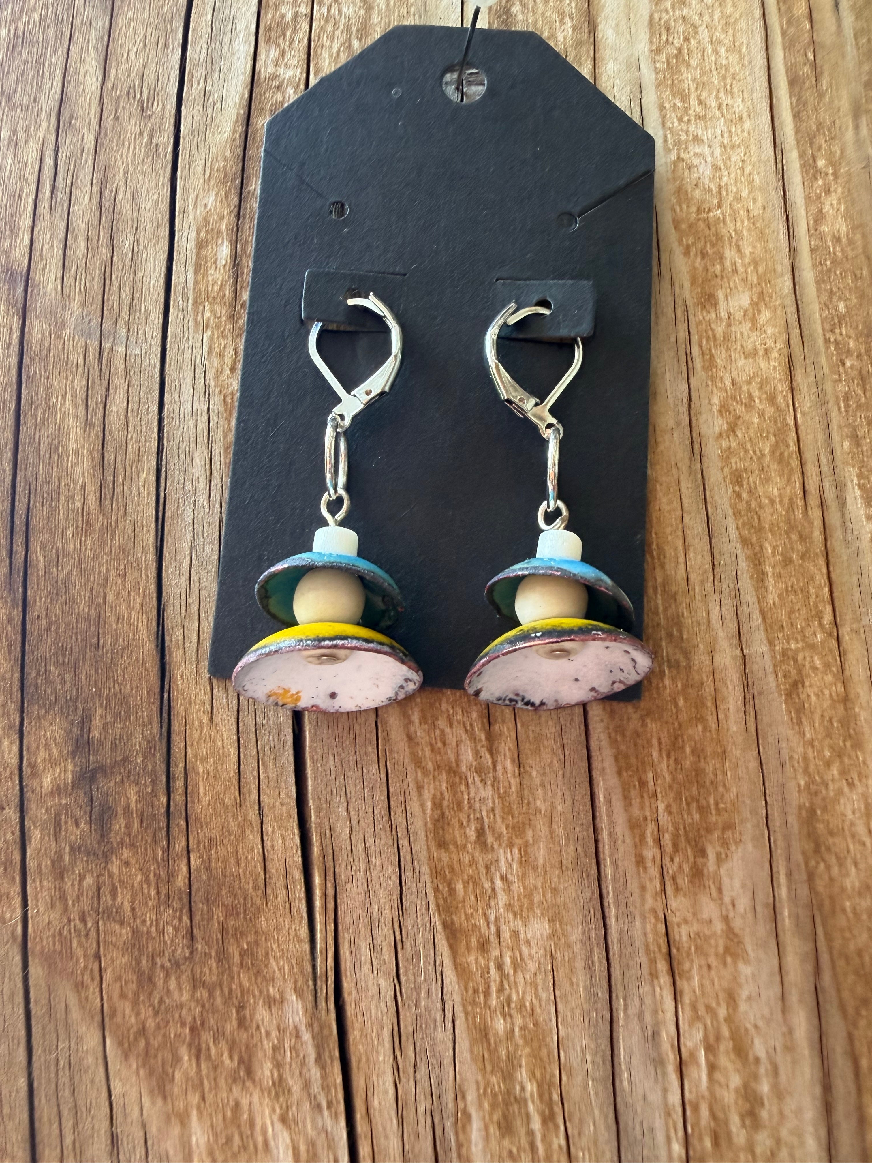 Sunrise Layered Enamel Earrings