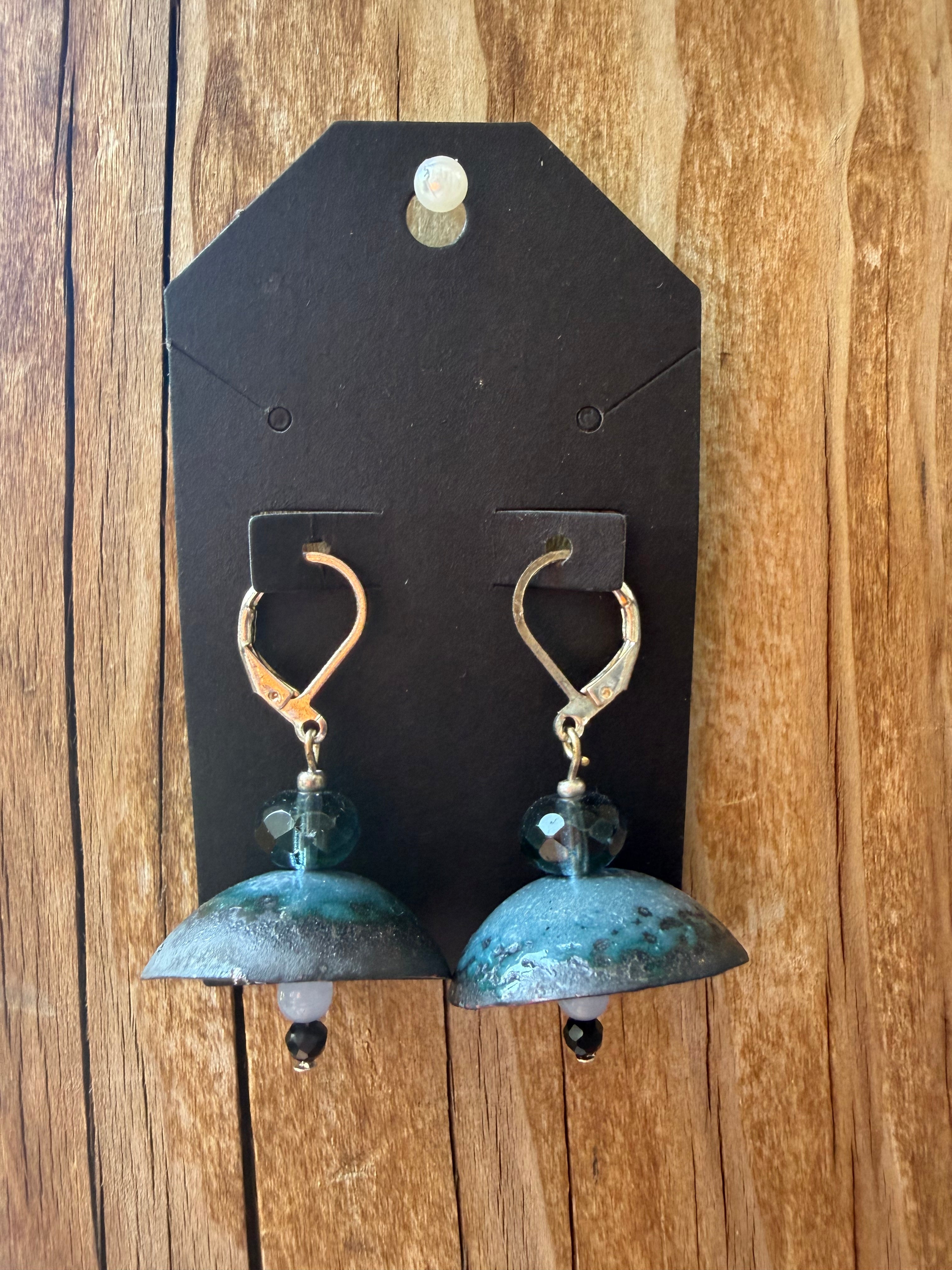 Ocean Mist Enamel Dome Earrings