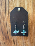 Aqua Crescent Enamel Earrings