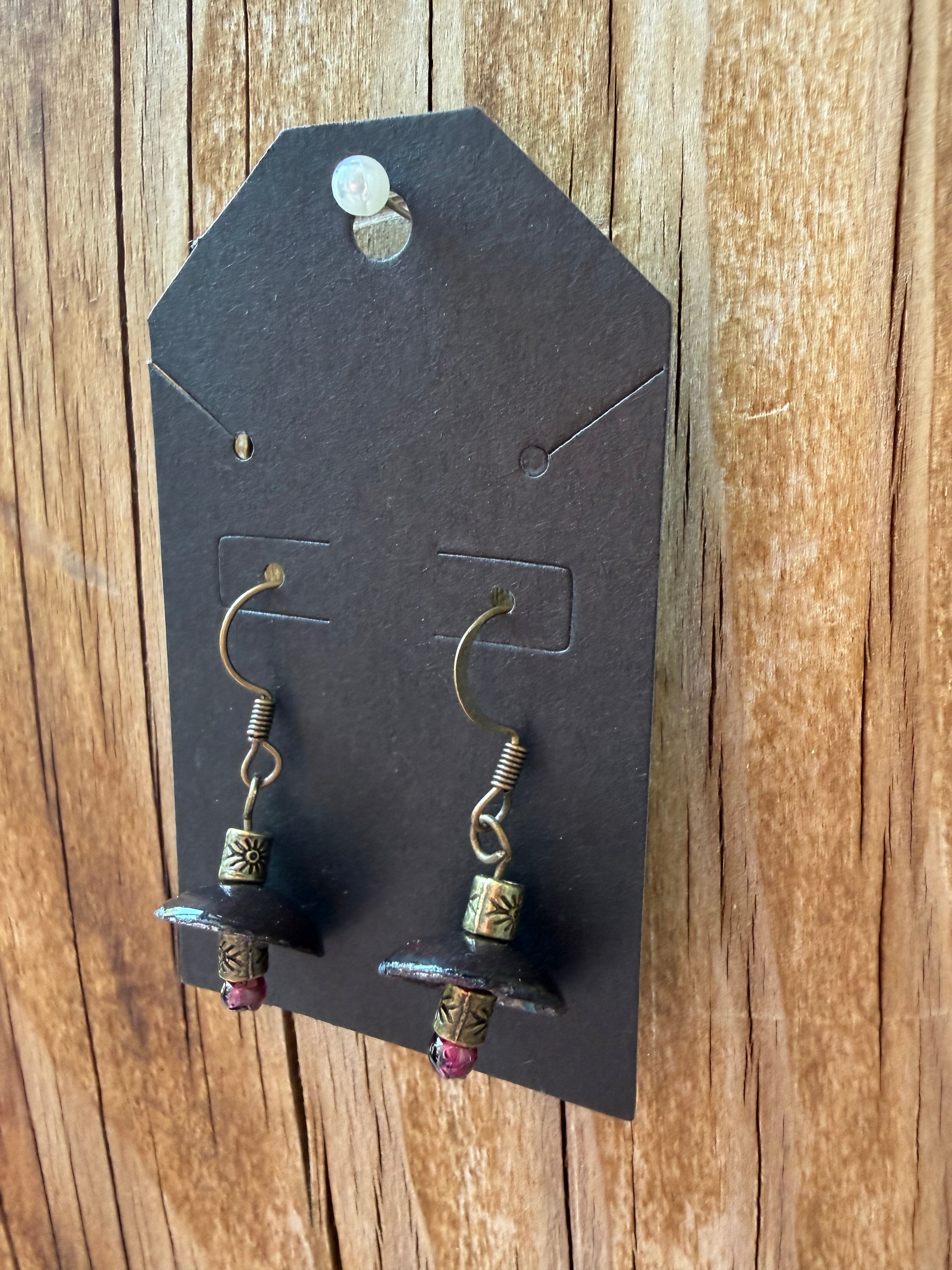 Midnight Ember Enamel Earrings