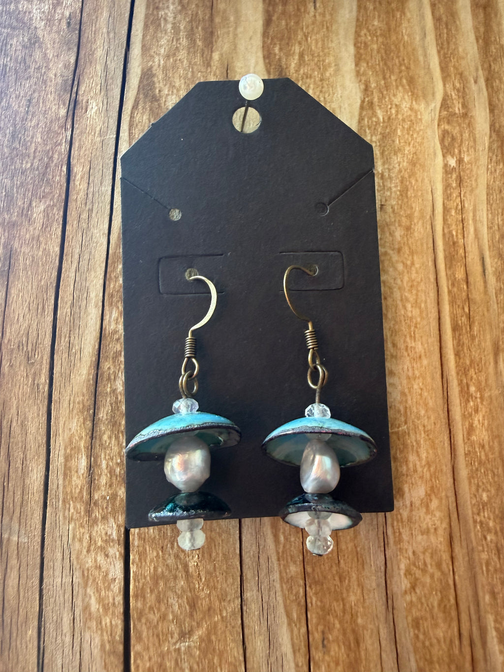 Turquoise Cascade Enamel Earrings