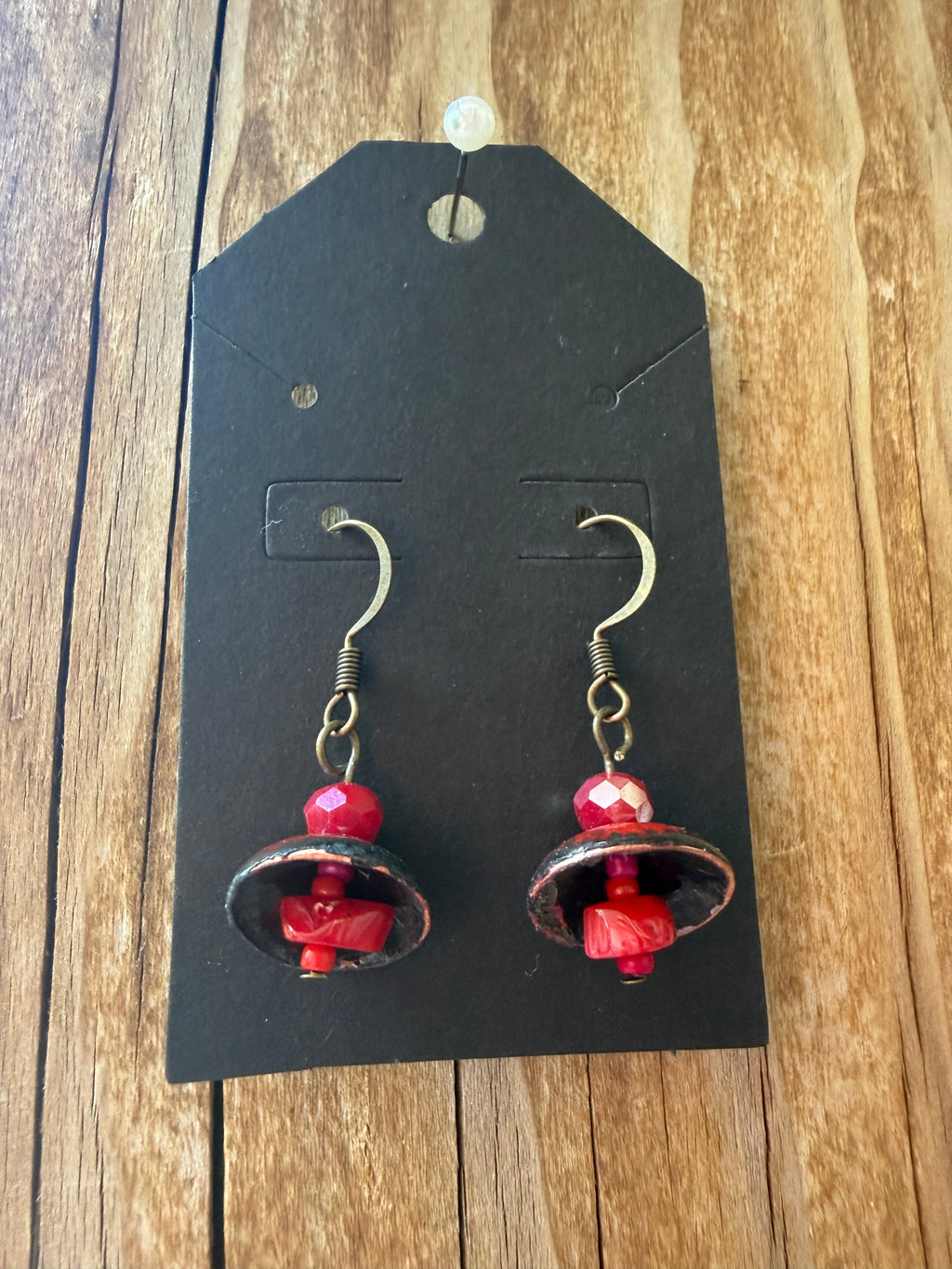 Ruby Spark Enamel Earrings