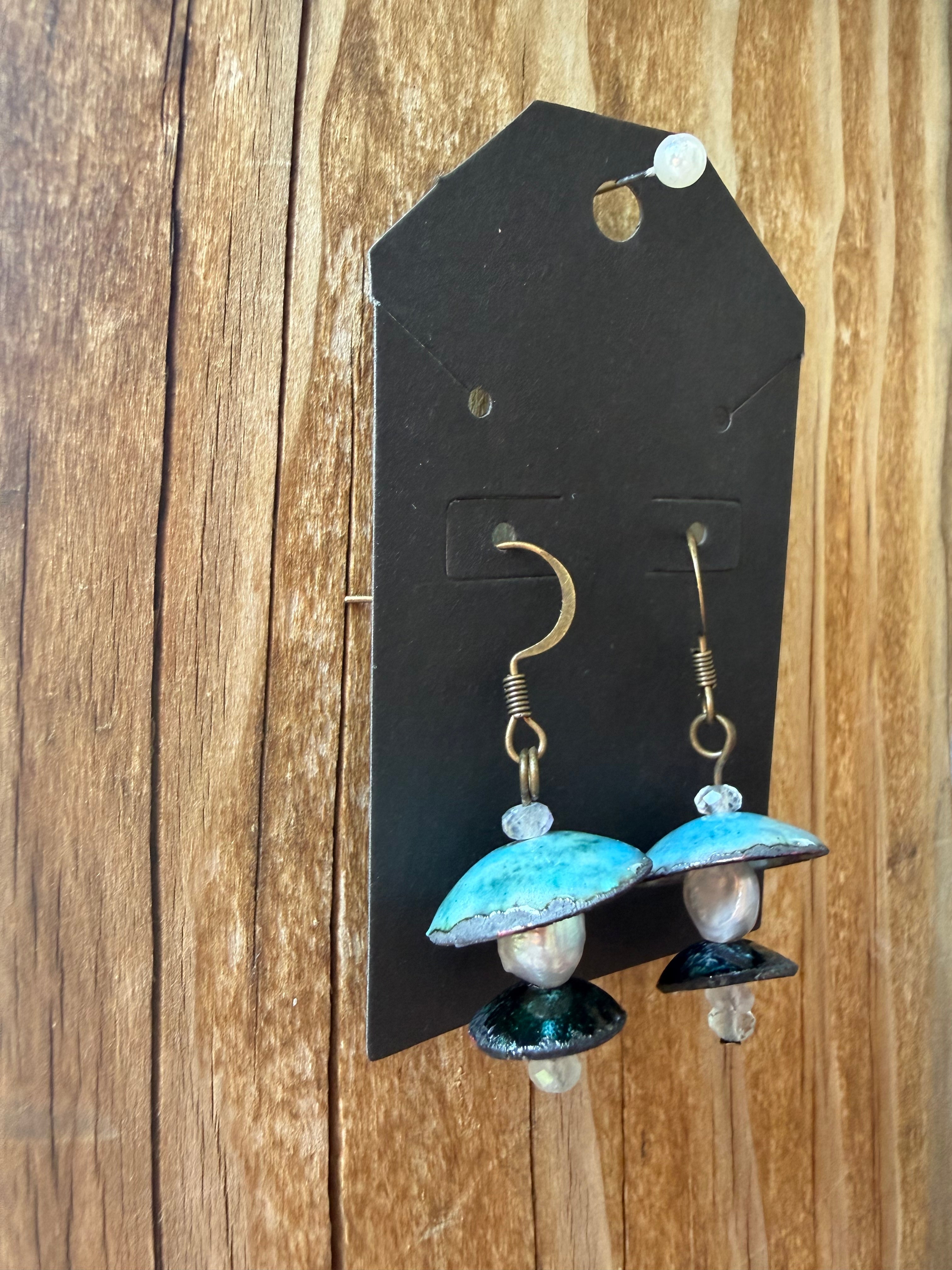 Pearl Tide Enamel Earrings
