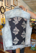Denim Vest with Fabric Back