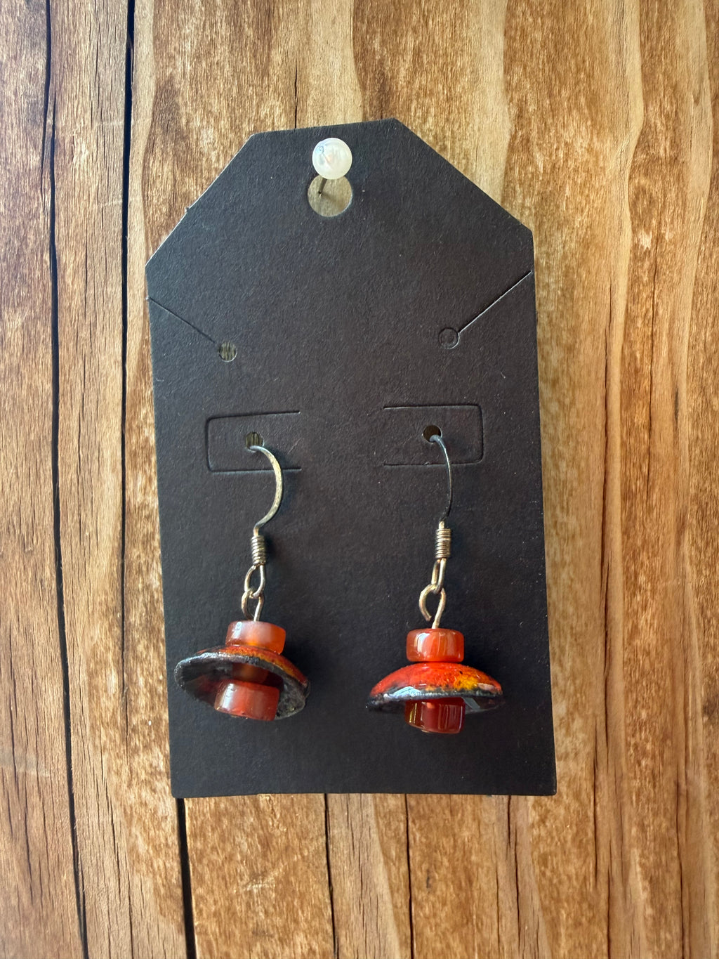 Autumn Flame Enamel Earrings