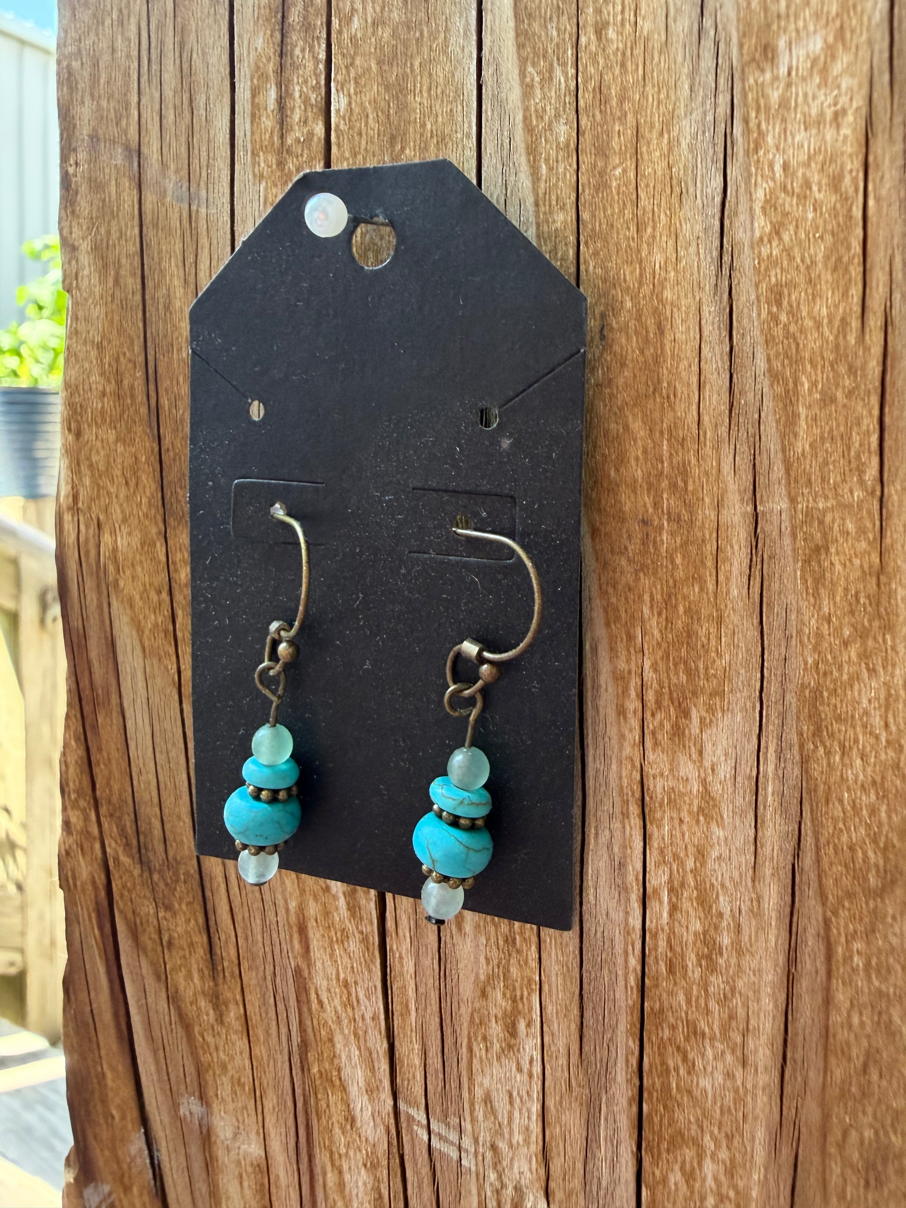 Turquoise Beaded Drop Earrings