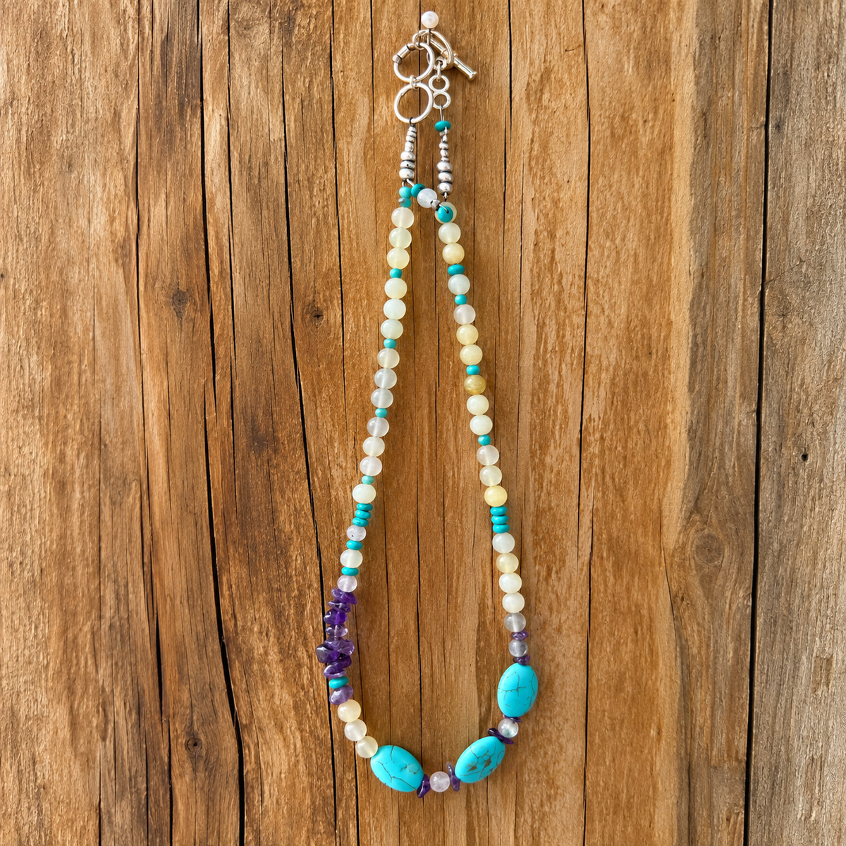 Turquoise & Amethyst Mixed Stone Necklace