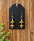 Golden Yellow &amp; Soft Green Dangle Earrings