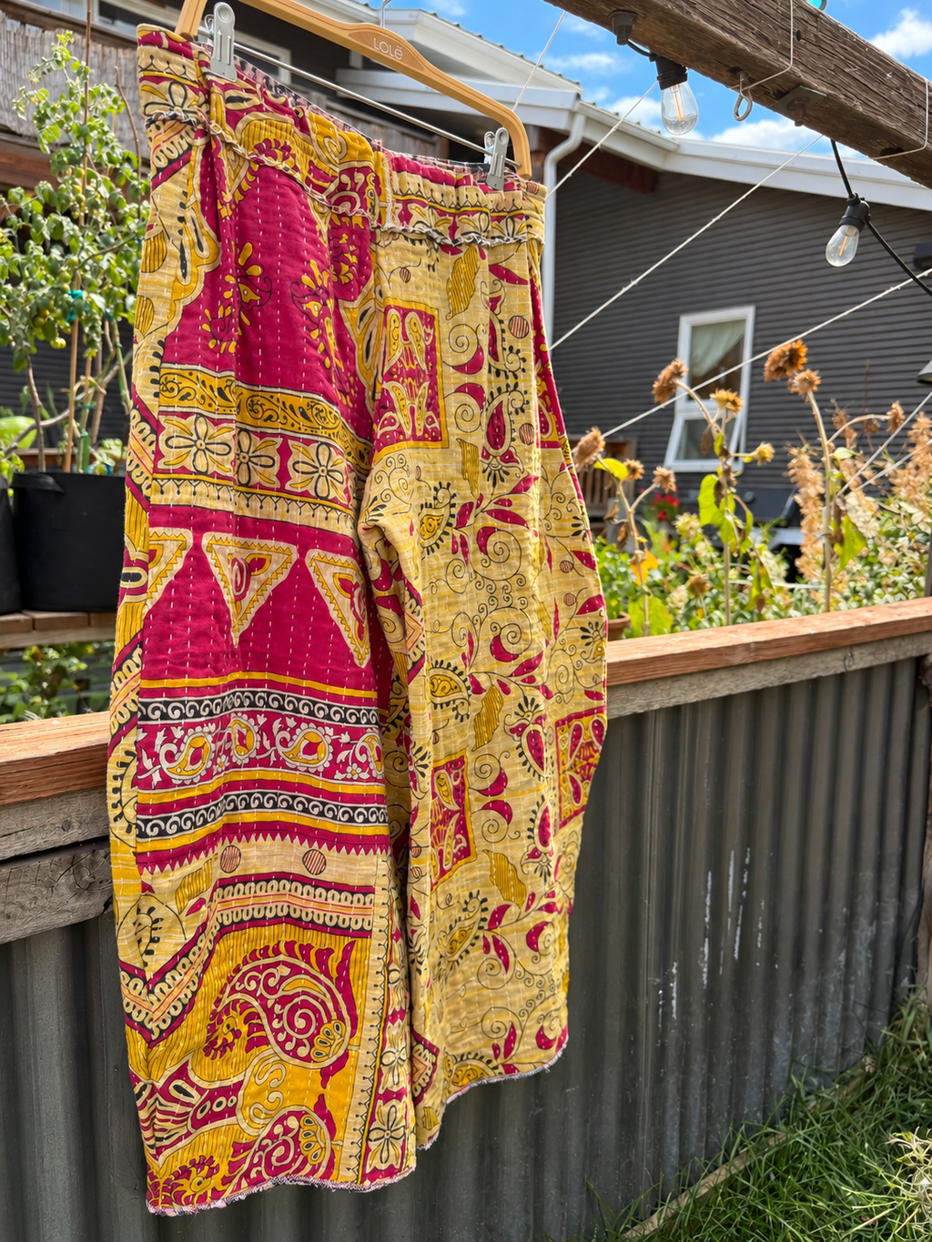 Golden Poppy Kantha Pants