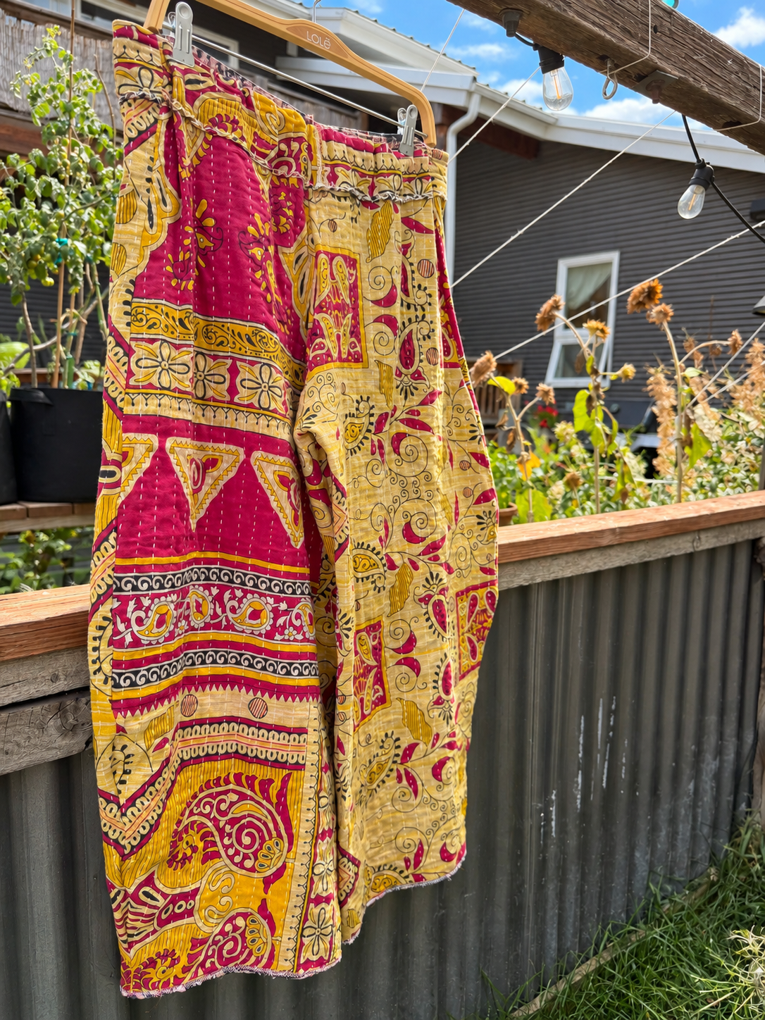 Golden Poppy Kantha Pants