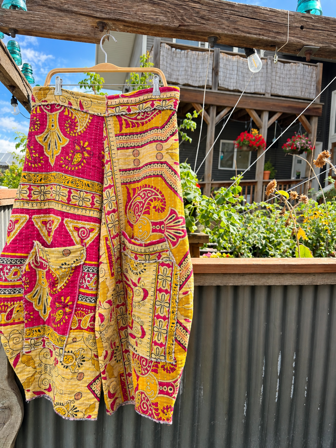 Golden Poppy Kantha Pants